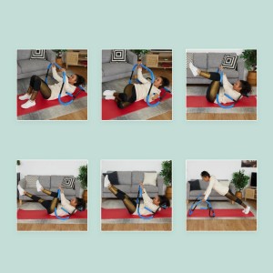 Relaxdays Bauchtrainer AB Roller Stahl PE Blau Schwarz Rutschfest 68,5 cm x 69 cm x 65 cm 2,9 kg