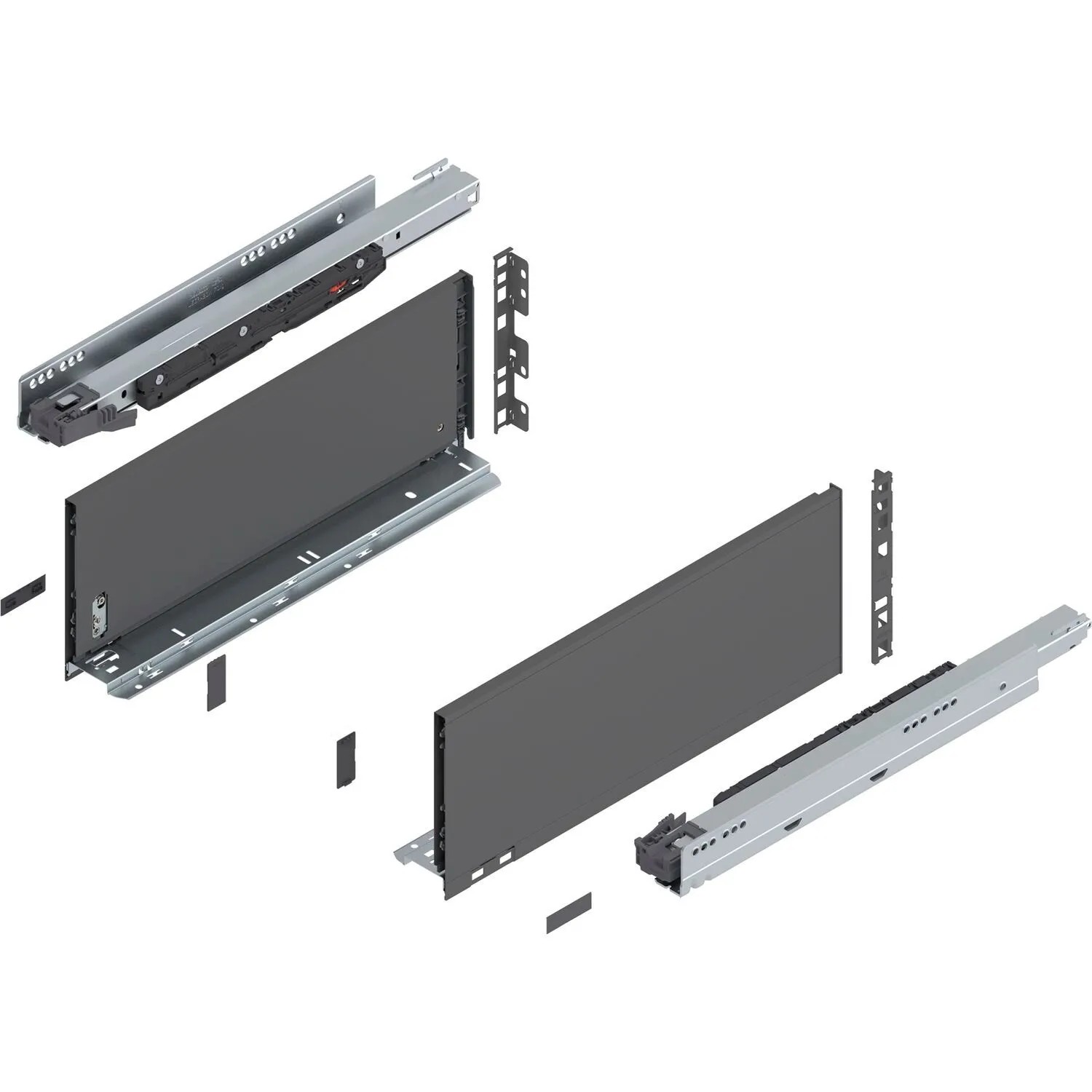 Blum Legrabox Pure Set Höhe C Tip-On Vollauszug 450 mm 70 kg Oriongrau 1 Paar