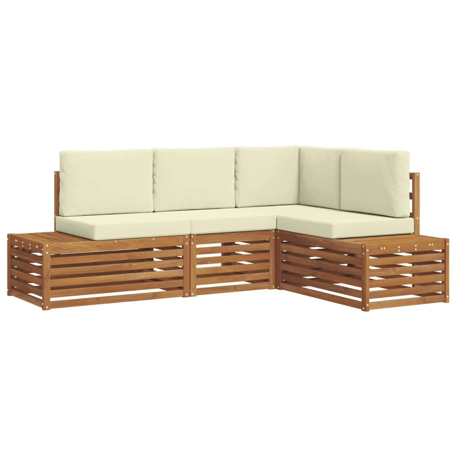 vidaXL Sofagarnituren mit Kissen 4-Tlg Natur und Creme 3375440