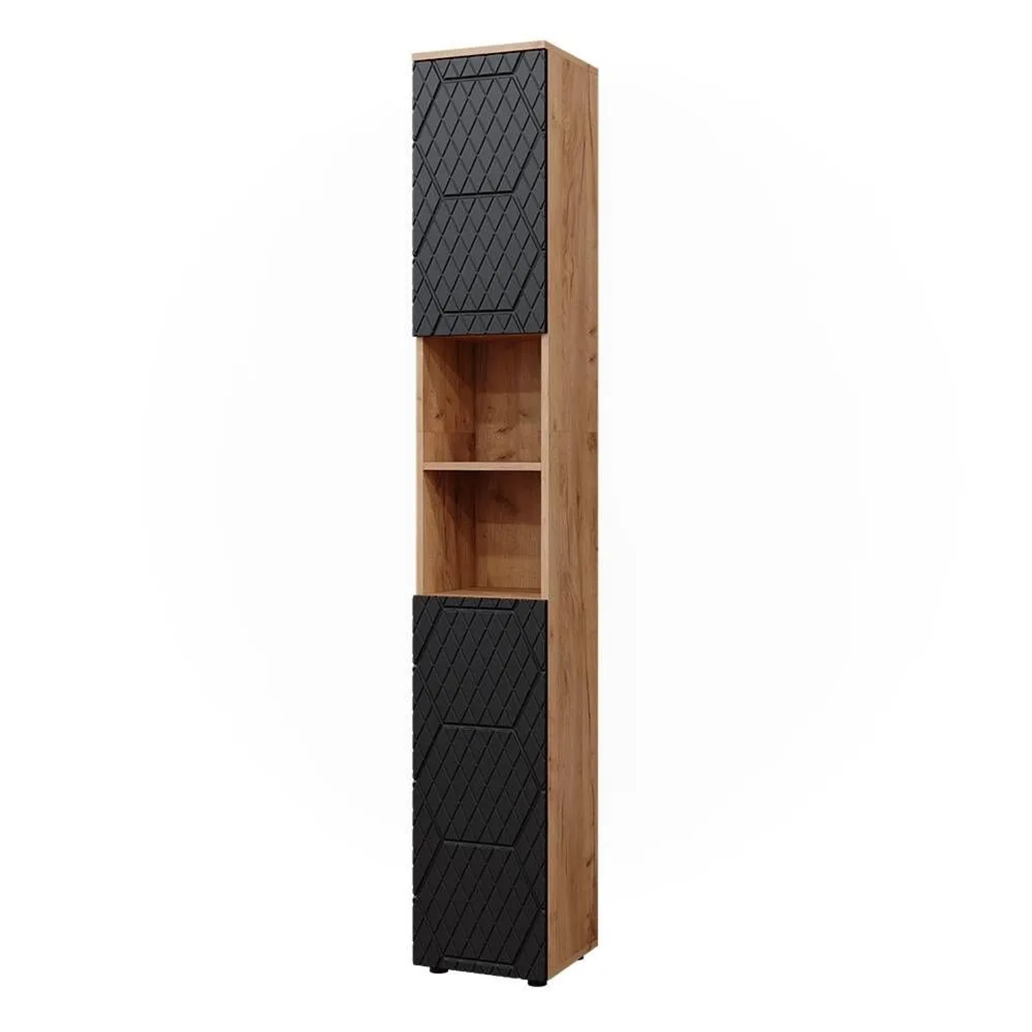 Vicco Badschrank Irma Anthrazit mit Wabenstruktur 30 x 192