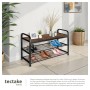 Tectake Schuhregal Southampton Industrial Style Holz und Stahl 91 x 36 x 55 cm Industrial Holz Dunkel Rustikal_4