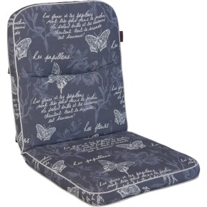 Angerer Stuhlauflage Niedriglehner mit Schmetterlingsmuster in Grau für Gartenstühle.