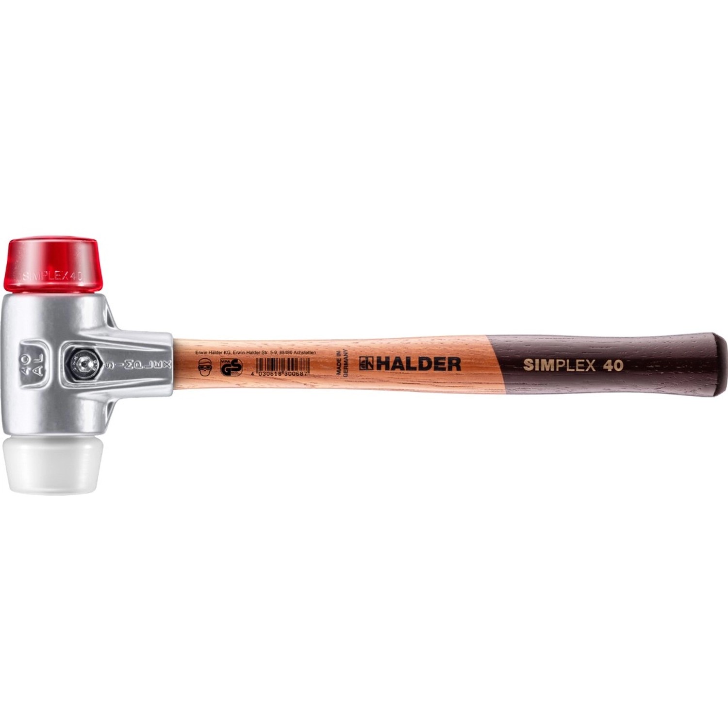 Halder Simplex Schonhammer Ø 40 mm Plastik Rot   Superplastik mit Aluminium günstig online kaufen