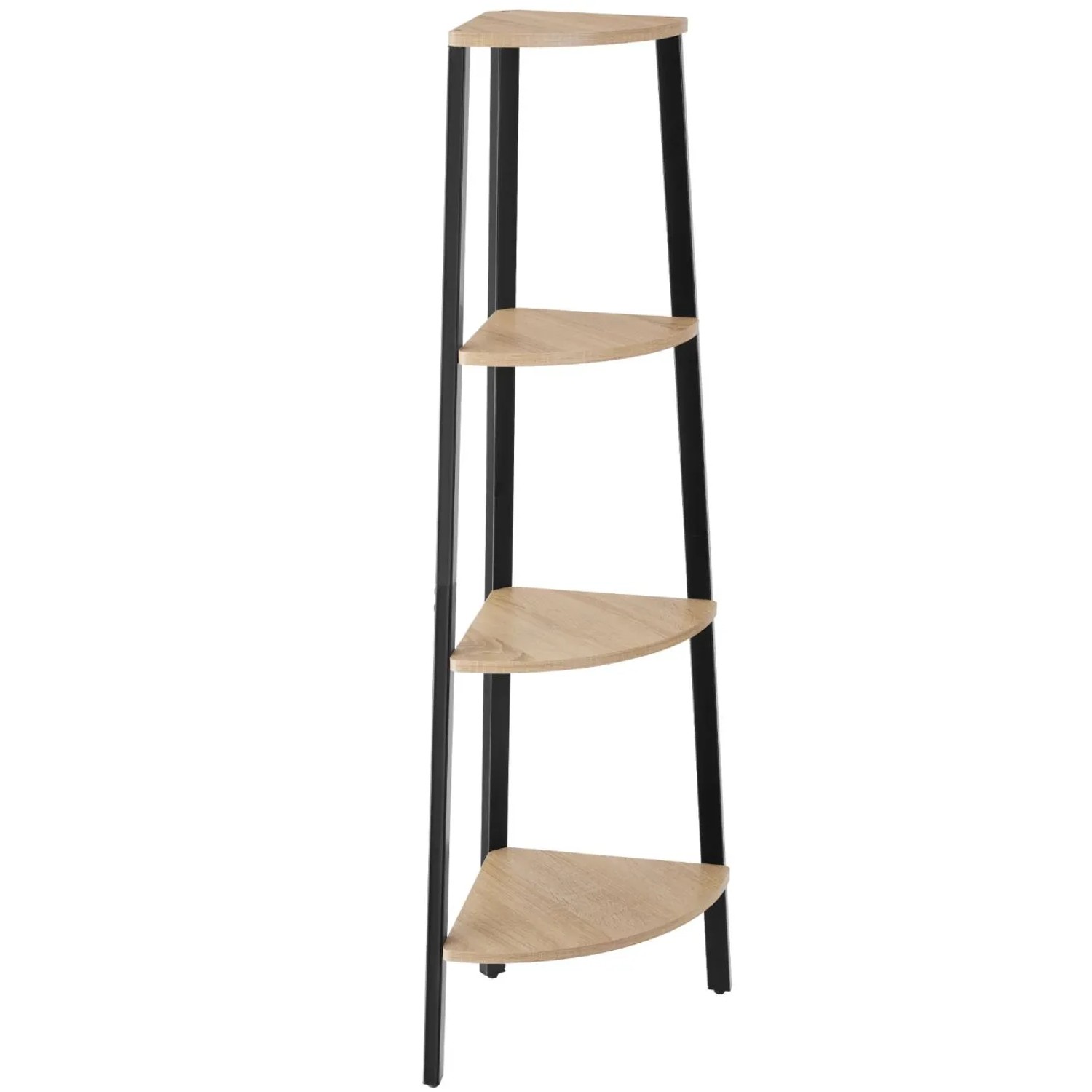Tectake Eckregal Newbridge Industrial Style Holz und Stahl  34 x 34 x 125 cm Industrial Holz Hell  Eiche Sonoma