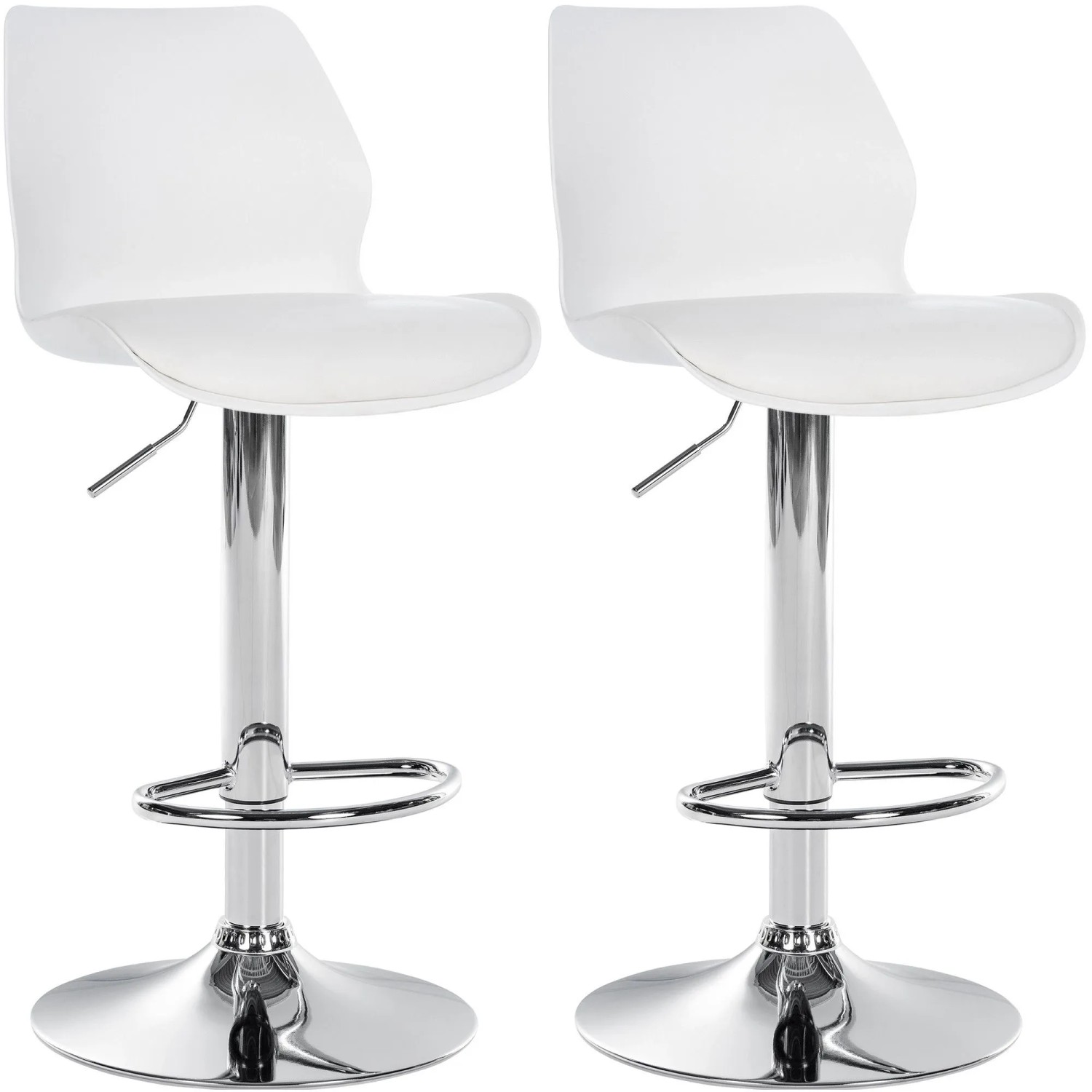 CLP 2er Set Barhocker Gilbert weiß/Kunststoff