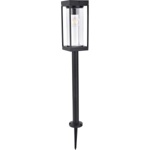 Schwarze Lutec LED Solar Wegeleuchte Flair mit Erdspieß, 76cm hoch.