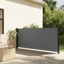 Ausziehbare, anthrazitfarbene Seitenmarkise 100x500 cm für Terrasse und Balkon.