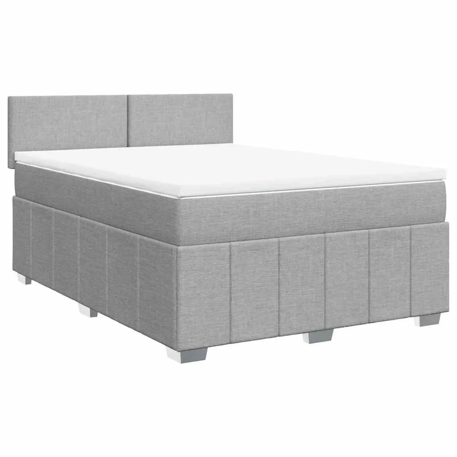 vidaXL Boxspringbett mit Matratze Hellgrau 140x200 cm Stoff 3289384 günstig online kaufen