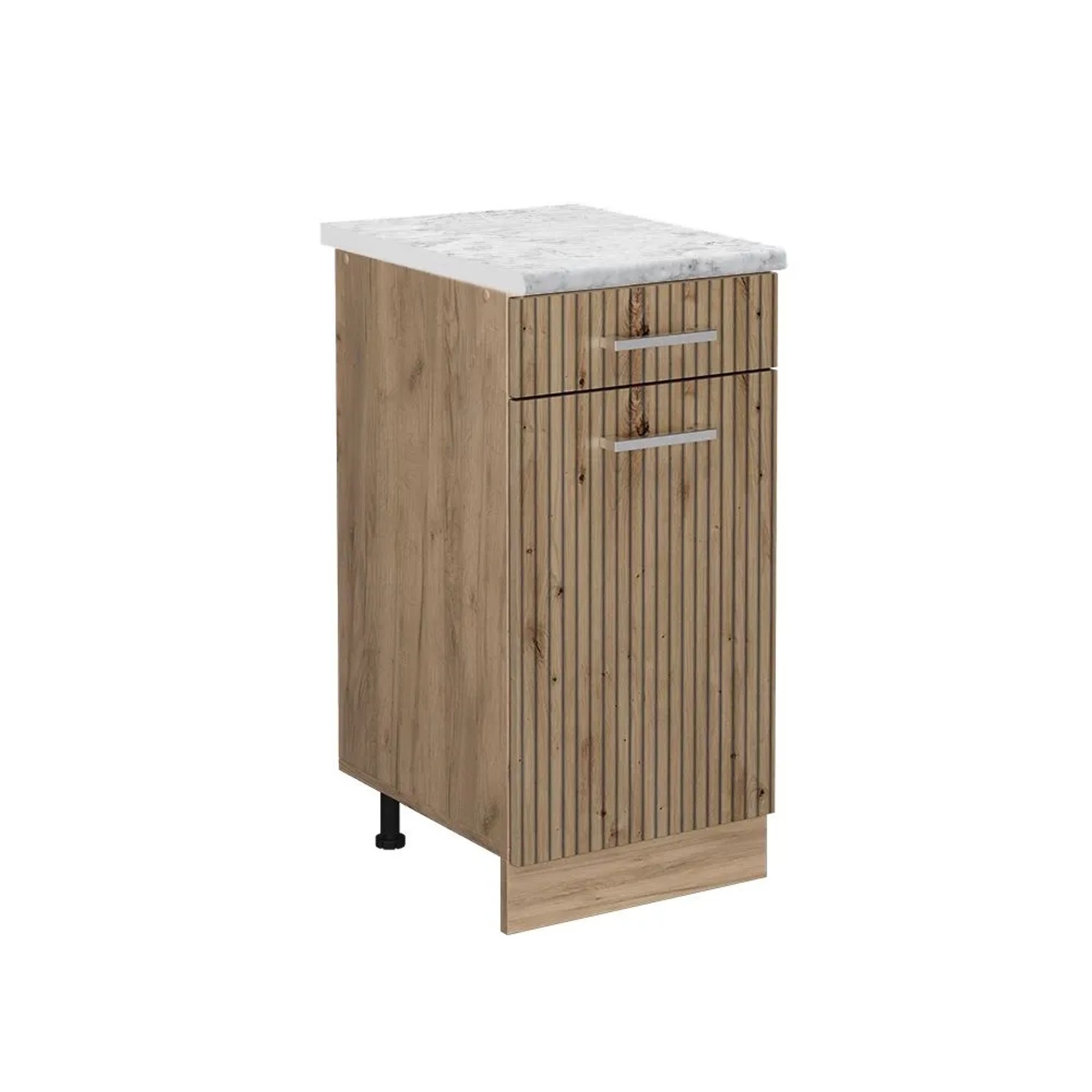 Vicco Küchenunterschrank R-Line Artisan-Eiche Goldkraft Eiche 40 cm AP Marmor mit Goldkraft Eiche Korpus
