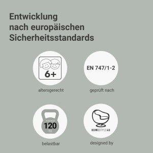 Homestyle4u Etagenbett 90x200 und 140x200 in Grau mit Lattenrost 2525