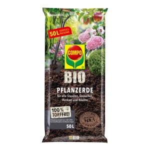 Compo Bio Pflanzerde, 50L Sack torffrei für Garten, Stauden, Sträucher und Bäume.