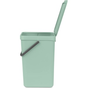 Brabantia Abfallbehälter Sort & Go, 16 l, Grün, mit offenem Deckel.
