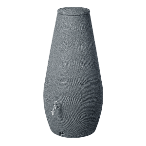 Arves Regenwassertank Drop 200 l in Granit-Optik mit Zapfhahn. Regentonne für den Garten.
