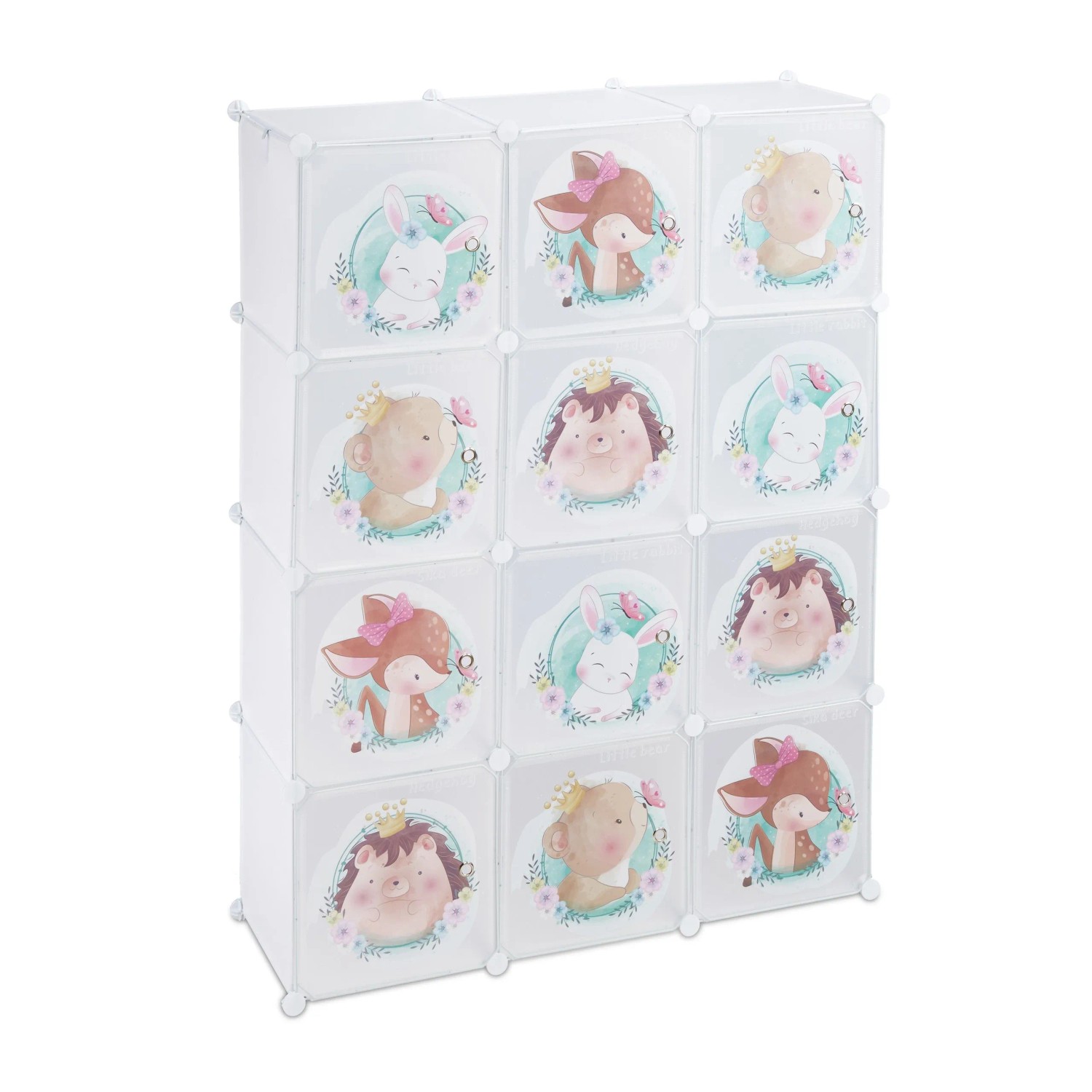 Relaxdays Kinder Steckregal Kunststoff Eisen Weiß mit Kleiderstangen 145 cm x 110 cm x 37 cm 9,1 kg