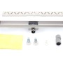 MCW Duschrinne 100cm aus Edelstahl mit Siphon, Füßen und Zubehör für den Bodenablauf.