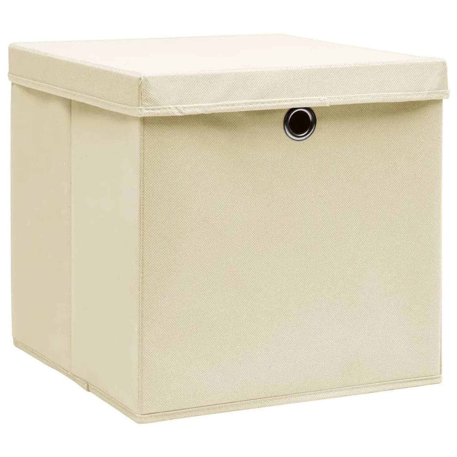 vidaXL Aufbewahrungsboxen mit Deckeln 10 Stk 28x28x28 cm Creme 325218