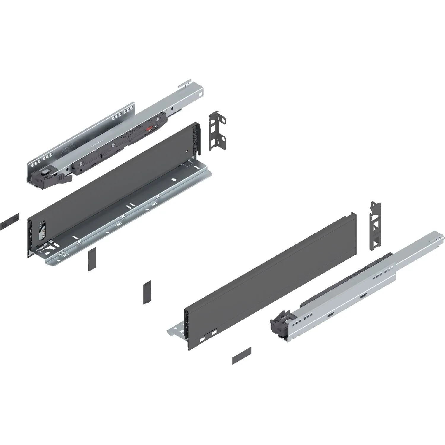Blum Legrabox Pure Set Höhe M Tip-On Vollauszug 450 mm 40 kg Oriongrau 1 Paar