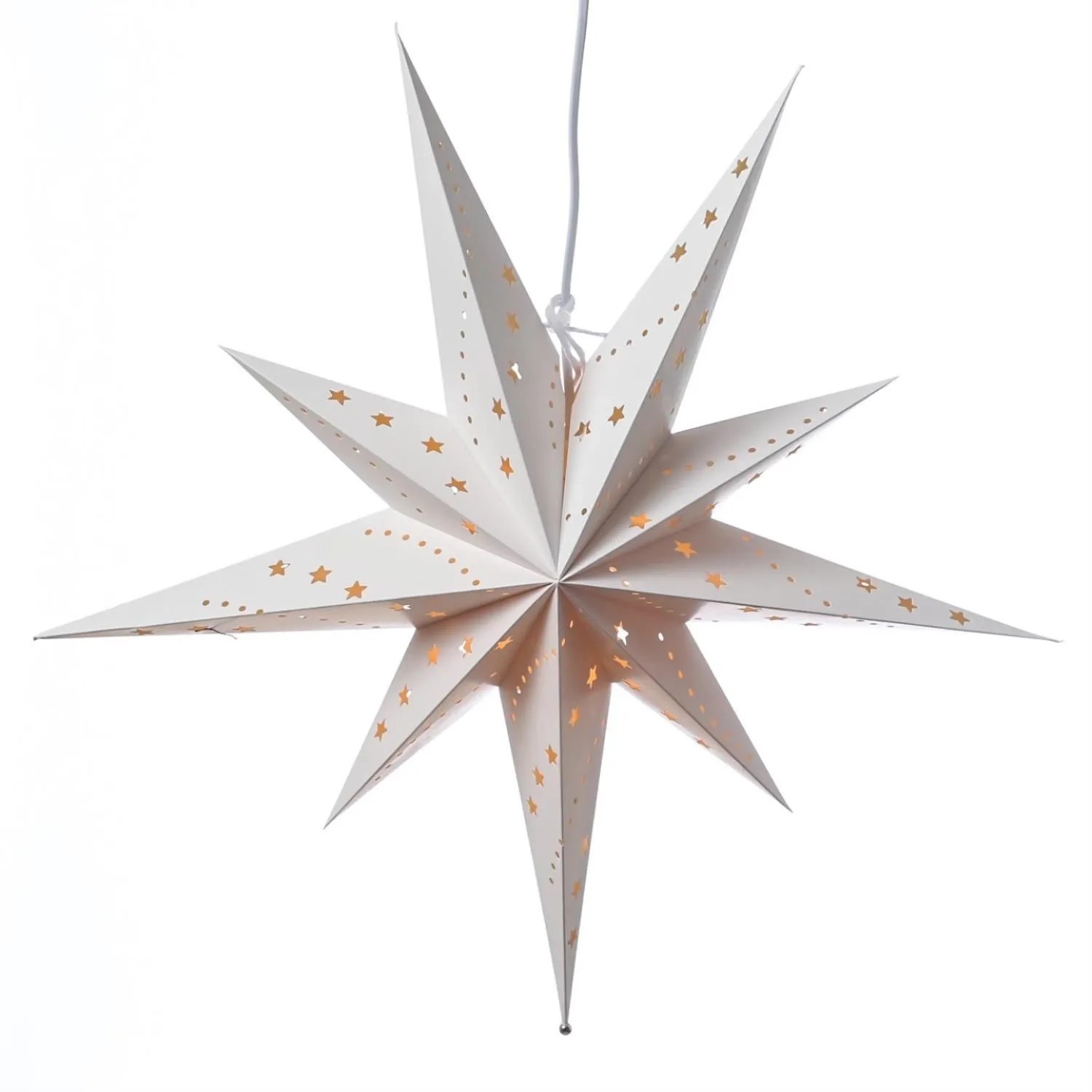 Marelida Papierstern Emma Weihnachtsstern Faltstern Leuchtstern D 58cm Inkl Kabel Weiß