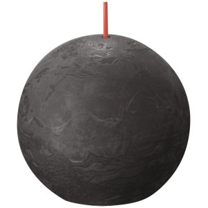 Bolsius Kugelkerze Shine, 76mm, stürmisches Grau, Rustik-Optik. Dekorative Stumpenkerze für gemütliche Stunden.