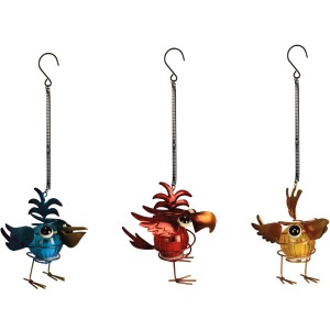Luxform Solar-Hängeleuchte Vogel, verschiedene Farben, Deko für Garten, Balkon oder Terrasse.