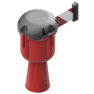 Schake Absperrgurt, 12 m, rot-orange-weiß, für Baugeräte zur flexiblen Absperrung.