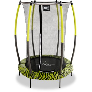 EXIT Tiggy Junior Trampolin, schwarz-grün, Ø140cm mit Sicherheitsnetz für Kinder von 3-5 Jahren.