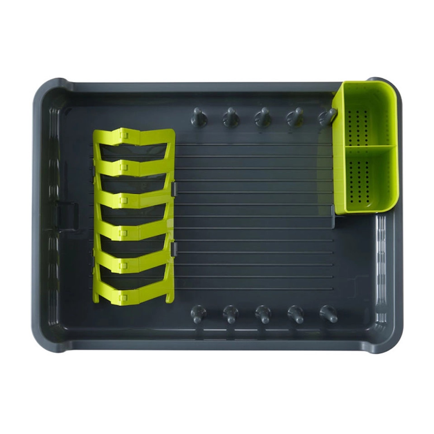 PROREGAL Abtropfgestell aus Edelstahl und Kunststoff, anthrazit und grün.