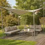 Grauer Siena Garden Dachbezug für Berlino Pavillon 300x300 cm. Pavillon mit Lounge-Möbeln im Garten.