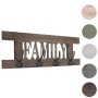 Wandgarderobe C60 Family im Shabby-Look Braun mit 4 Haken.