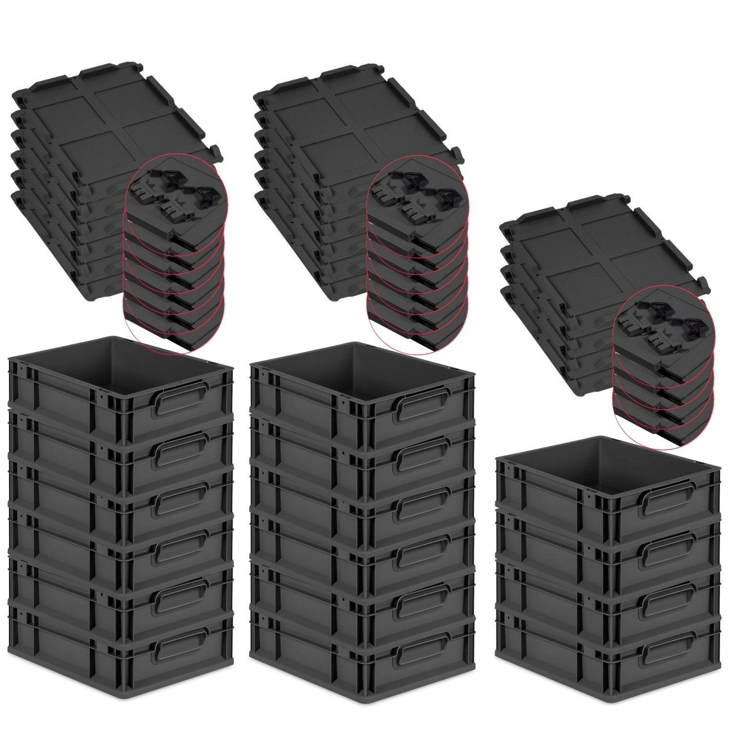 PROREGAL SuperSparSet 16x Eurobox Nextgen Grip Mit Scharnierdeckel Und Schw günstig online kaufen