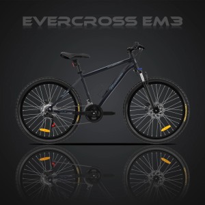 EVERCROSS Mountainbike EM3 Fahrrad 26 Zoll MTB für Damen und Herren Shimano 21 Gang Schwarz