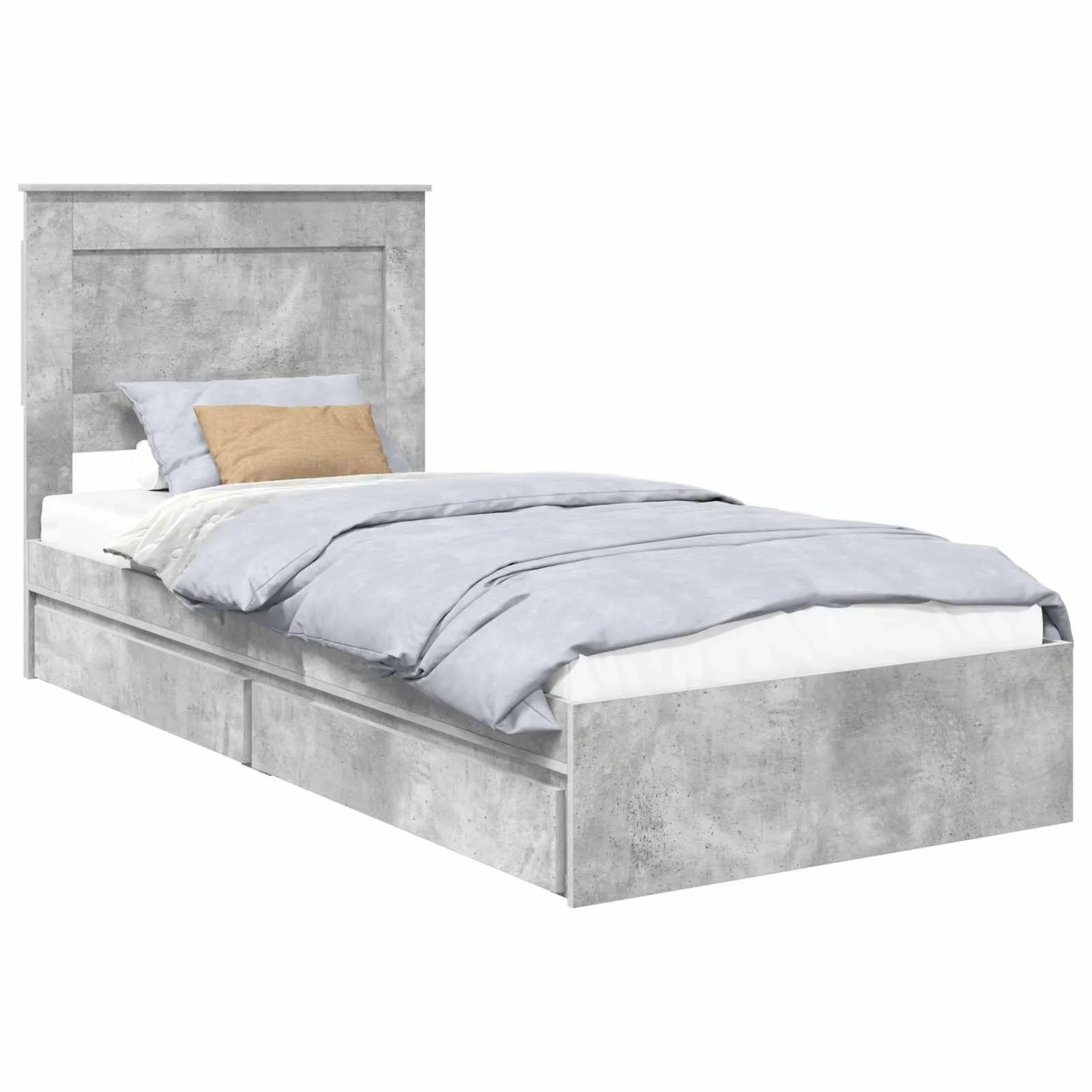 vidaXL Stauraumbett Betongrau 75 x 190 cm Holzwerkstoff 3410281 günstig online kaufen