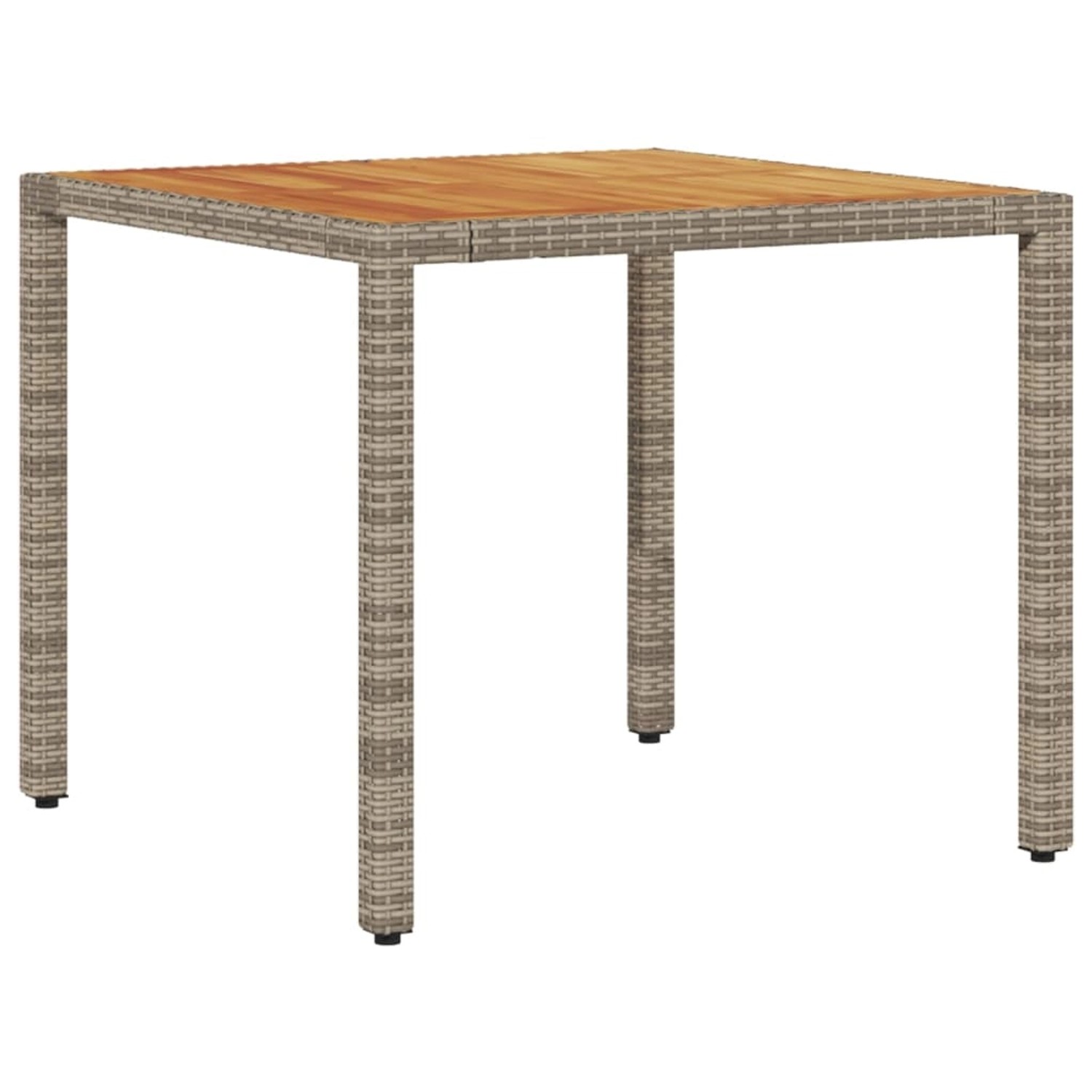 vidaXL Gartentisch mit Akazienholz-Platte Grau 90x90x75 cm Poly Rattan 3655 günstig online kaufen