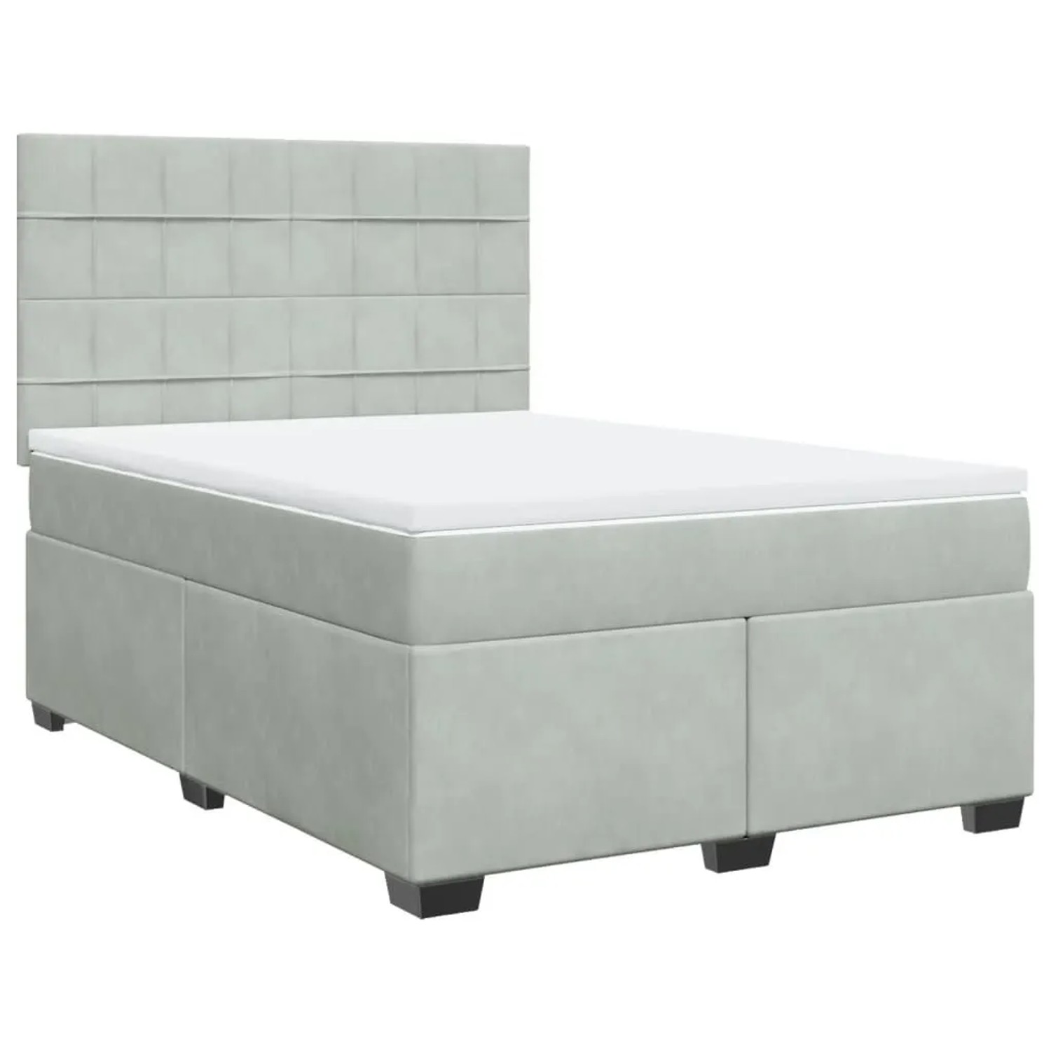 vidaXL Boxspringbett mit Matratze Hellgrau 140x200 cm Samt 3290930 günstig online kaufen