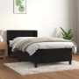 Schwarzes vidaXL Boxspringbett (80x200 cm) mit Matratze und Samtbezug.