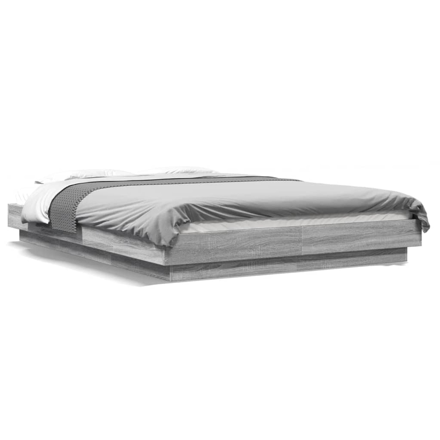 vidaXL Bettgestell mit LED Grau Sonoma 120x200 cm Holzwerkstoff 3281110 günstig online kaufen