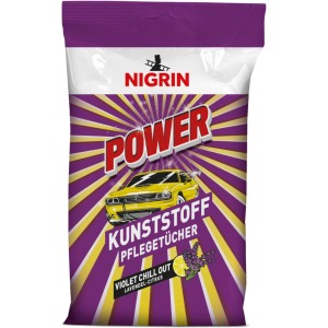 Nigrin Kunststoff-Pflegetücher, 20 Stück, für die Autopflege. Reinigt, pflegt und schützt Kunststoffoberflächen.