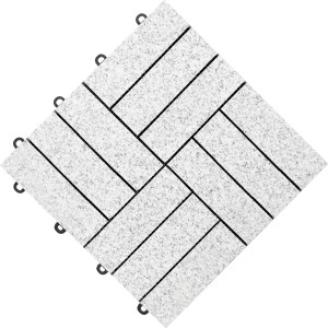 Florco Naturstein-Klickfliese Stone Granit, 30x30cm, 4er-Set für Terrasse & Gehweg.