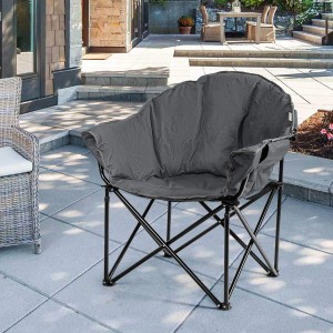 Costway Übergroßer Campingstuhl Faltbar Campingsofa Grau