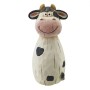 Deko-Zaunfigur Kuh, Terracotta, 22,5 cm, schwarz-weiß, als Gartendeko