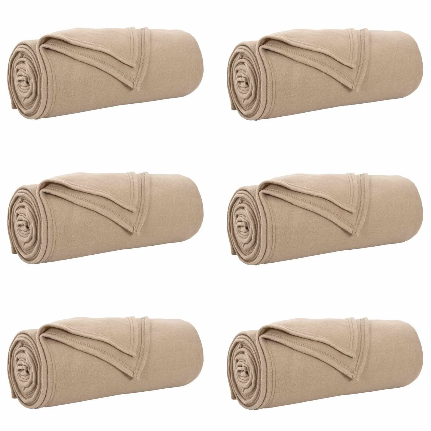 vidaXL Wohndecken 6 Stück Kamel 170 x 130 cm Fleece 42017049