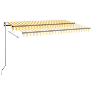 Automatisch einziehbare Markise, gelb-weiß gestreift, 400x350 cm. Ideal für Terrasse & Sonnenschutz.