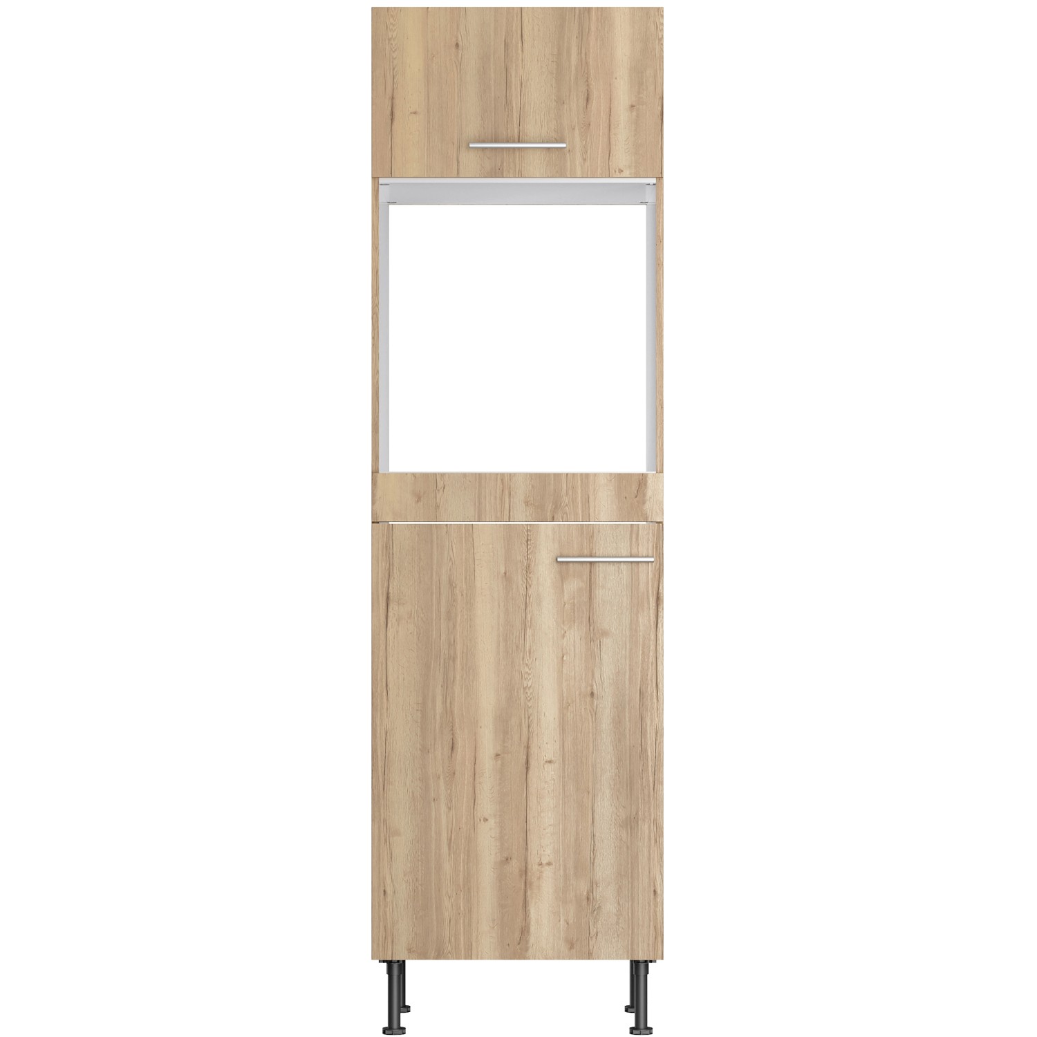 Optifit Hochschrank Erik290 für Backofen und Kühlschrank, 60 cm, Wildeiche Dekor.