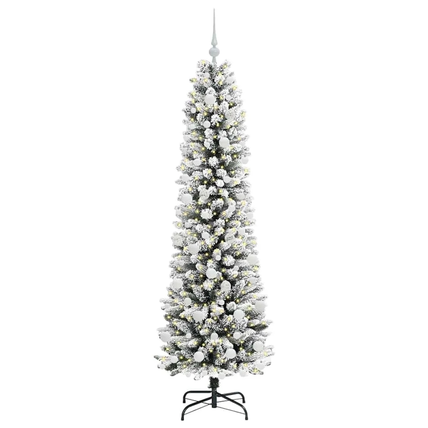 vidaXL Künstlicher Weihnachtsbaum mit 300 LEDs Grün und Weiß 180 cm 3396108