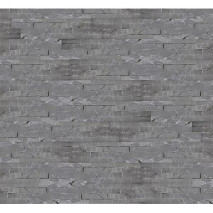 Verblender Schiefer Schwarz, 40x10 cm, für Innenräume. Naturstein-Optik für Wandgestaltung.