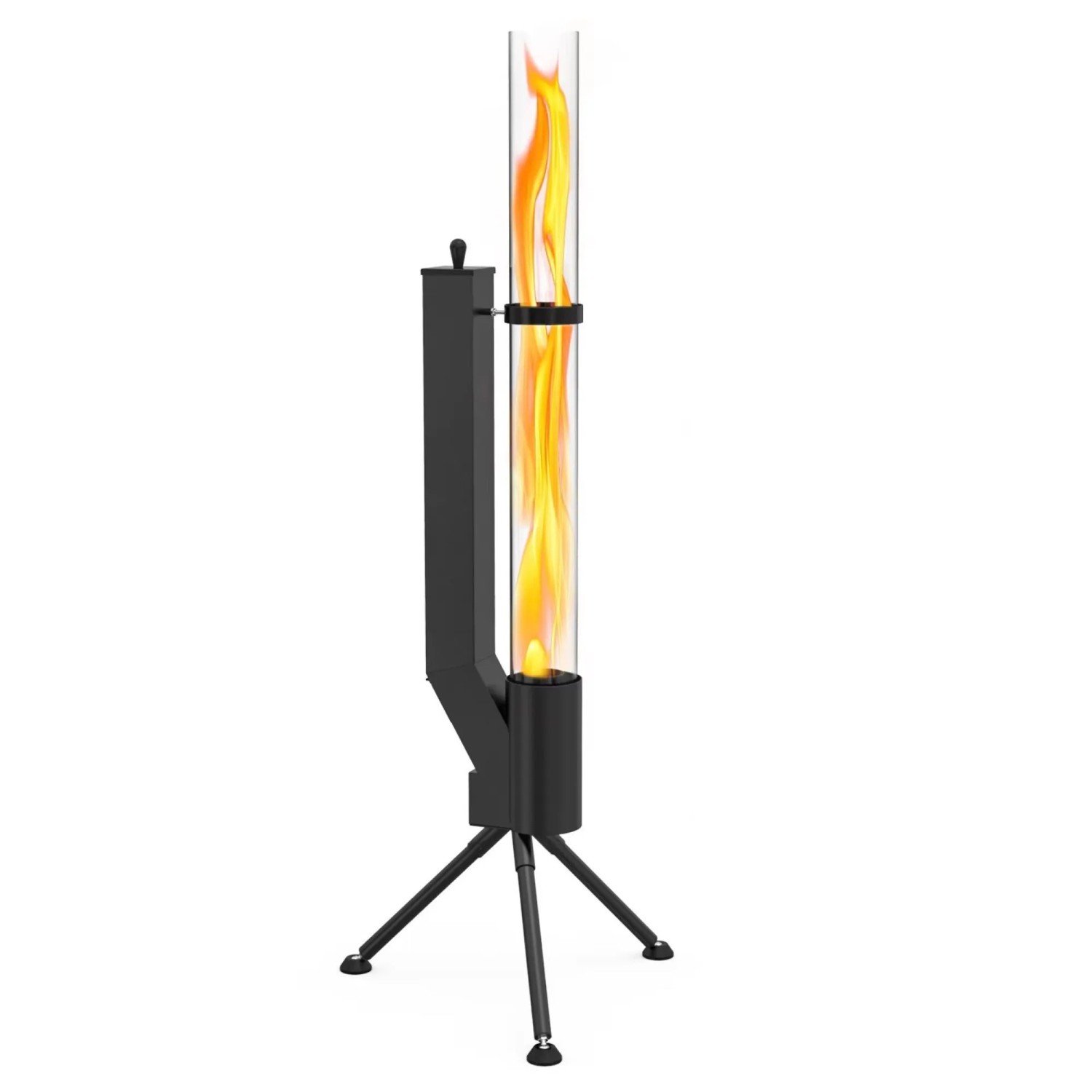 Albatros Pelletfackel Schwarz Mit Glasrohr Rocket Stove Terrassenofen Bis 120 Min Brenndauer