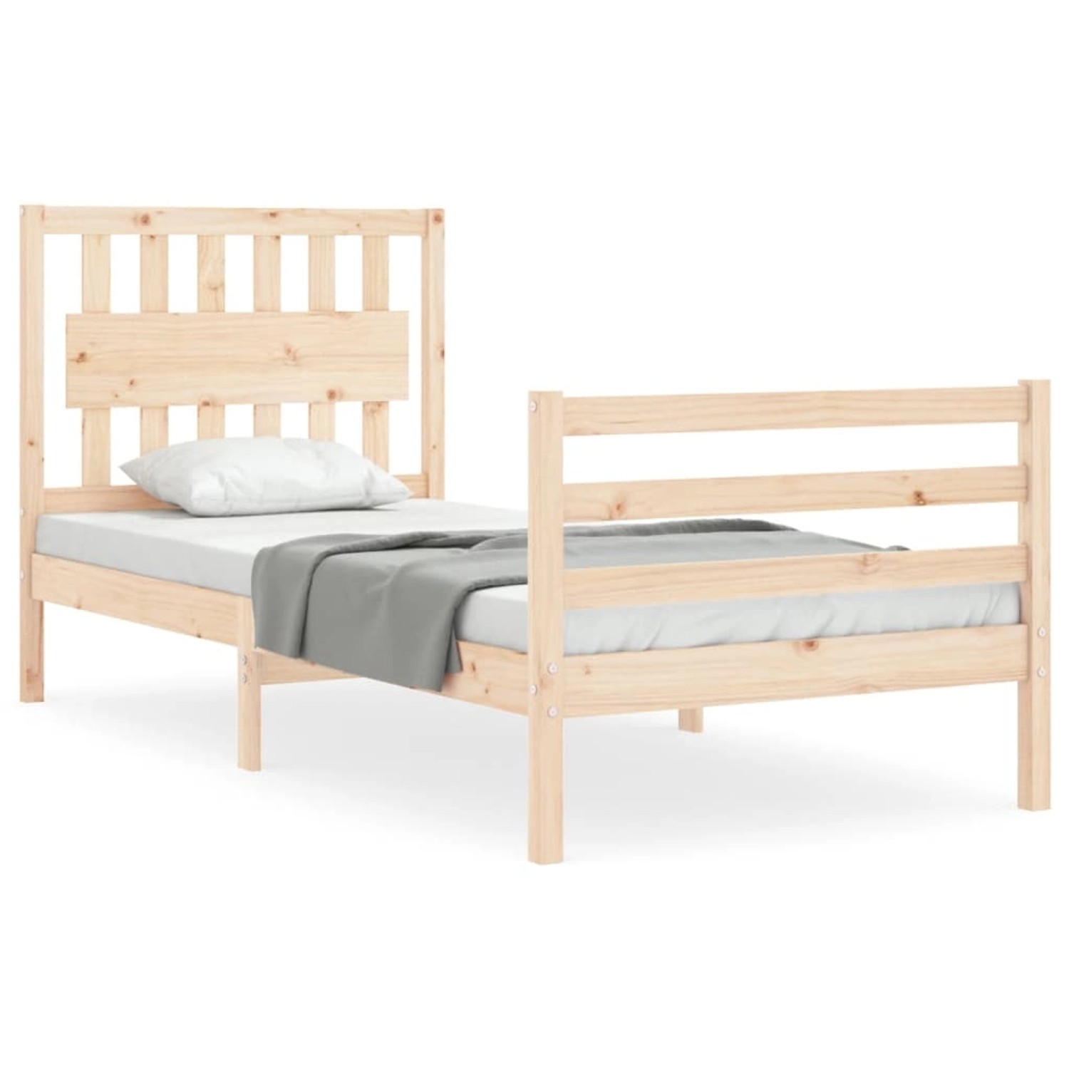 vidaXL Massivholzbett mit Kopfteil 90x200 cm 3194296 günstig online kaufen