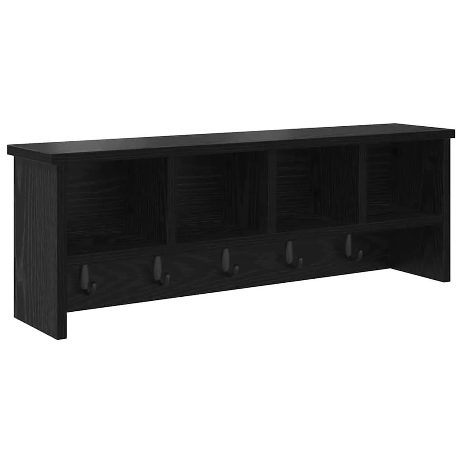 vidaXL Wandmontierter Kleiderständer mit Regal Schwarz Eichen-Optik 874316