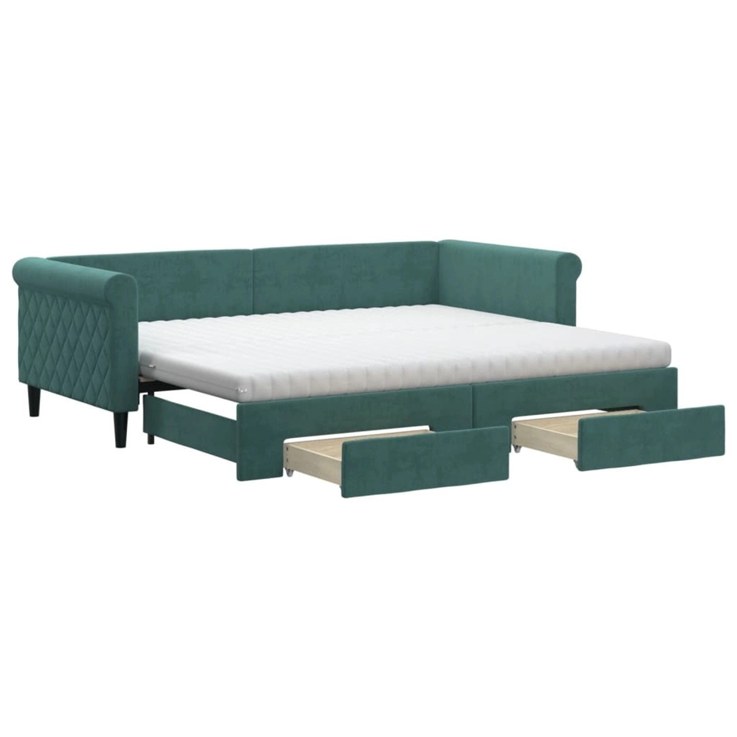 vidaXL Tagesbett Ausziehbar mit Schubladen Dunkelgrün 90x200 cm Samt1885888 günstig online kaufen