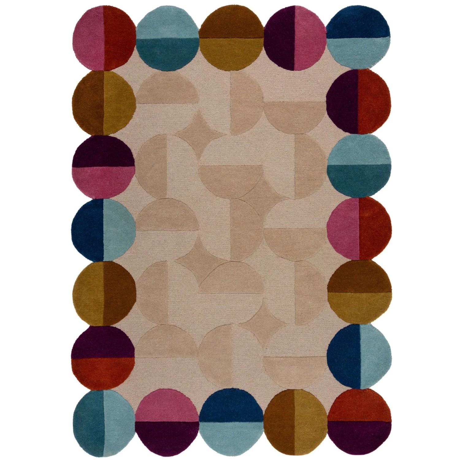 Flair Rugs Wollteppich Mia Textured 120 cm x 170 cm Mehrfarbig